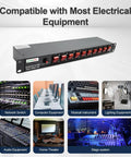 10 Outlet 1U Rack Mount PDU with Individual Switches, Surge Protector 100-240V 15A 1800J for Network Gear, 6 Ft Cord