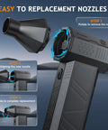 Image showing the Powerful Electric Air Duster Beast With 180000 RPM Brushless Motor 3 Speed Adjustable Cordless Blower nozzle replacement steps.