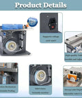 Semi Automatic Right Angle Label Applicator Machine With Microcomputer Control For High Accuracy Industrial Printing And Packaging Use Featuring 200W Power Output Efficiently Applying Fifteen To Thirty Labels Per Minute With Light Sensor Technology For, detailed view of tabletop model showing traction mechanism and automatic peeling.