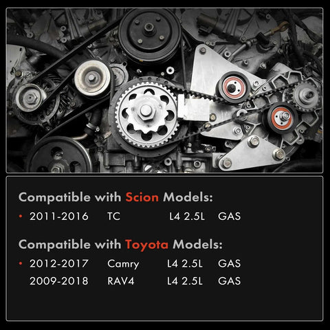 Engine components for Beefed Up Engine Serpentine Belt Drive Kit With Tensioner For Toyota Camry 2012-2017, RAV4 2009-2018, Scion tC 2011-2016