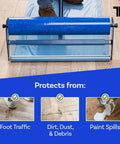 Blue Floor Protection Film 36 Inch by 200 Foot Roll Heavy Duty Self Adhesive Shield For Moving Painting And Construction protects floors