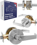 Privacy Locking Door Lever For High Traffic Offices And Industrial Restrooms, Heavy Duty Grade 2, Nickel Chrome Finish, ANSI A1562