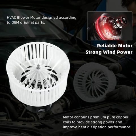 Front Hvac Heater Blower Motor For Audi A4 A5 Q5 S4 S5 Quattro 2008 To 2016 showing detailed design and airflow features.