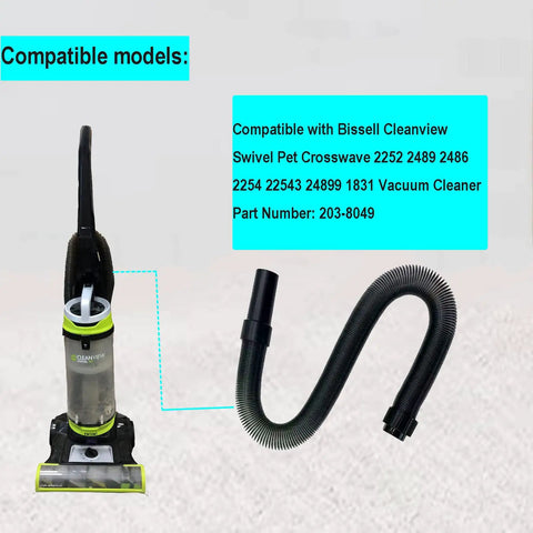 Durable Hose Replacement For CleanView Swivel Pet Crosswave Vacuums 2252 2489 2486 shown next to compatible vacuum.