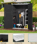 Outdoor Vertical Storage Shed 57 Cu Ft Waterproof Resin Cabinet for garden tools and equipment in backyard setting