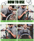 Collage of steps to install Road Bike Tire Liner Set Pair For Two Tires TPU Flat Protector on 700C tires.