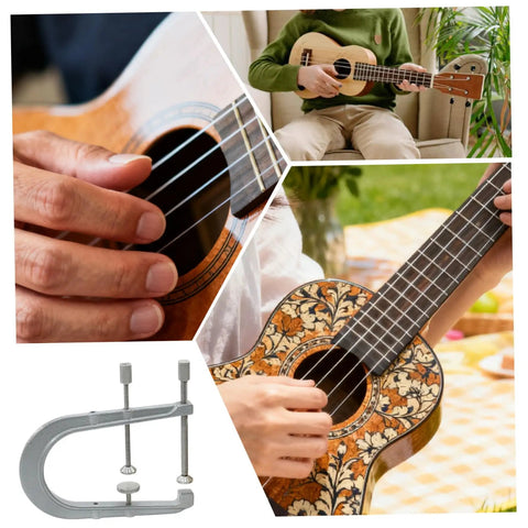 Six Inch Three Hole C Clamp for Acoustic Guitar and Ukulele Bridge Repair, secure hold to fix loose bridges, heavy duty clamp tool