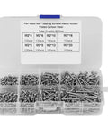 M2 Self Tapping Screws Assortment Kit 800Pcs 8 Sizes 4mm To 20mm in box, cross drive pan head plated carbon steel