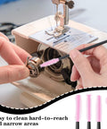 60 Piece Tiny Cleaning Brush Set For Small Gaps And Delicate Surfaces With Soft Silicone Bristles, 4 Styles Selected For Sewing Machines, Computer Keyboards And More, Safe Lint And Dust Removal In Tight Crevices on sewing machine bobbin area