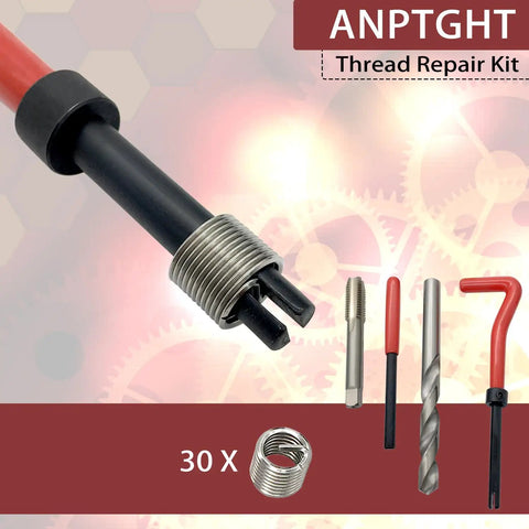 Thread Repair Kit 5-16-18 Inch With Helicoil Inserts And Taps Kit, HSS Drill Bits, 30-Piece Auto Repair Tool Set