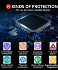Graphic showing 8 types of protection features for Heavy Duty 6000W Pure Sine Wave Inverter DC To AC Converter.