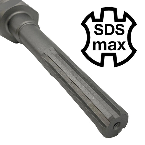 One And A Quarter Inch To Seven Male SDS Max Core Drill Adapter For Core Bits Rotary Mode Only showing adapter detail and SDS Max logo