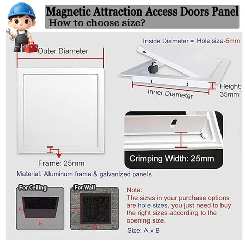 Heavy Duty 12X15 Inch Aluminum Access Panel For Drywall Walls showing size and installation details for moisture-resistant use.