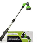 Telescoping Watering Wand With 18 To 24 Inch Reach, Zinc Alloy Handle, Rustproof Stainless Steel Tube, Ratcheting Head displayed