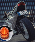 Dope Spike License Plate Screws Kit Four Pack With Decorative Anti Theft Bolts For Cars Motorcycles And Trucks Stainless Steel And Aluminum Alloy Construction Orange Frame Fasteners Universal Fit on motorcycle.