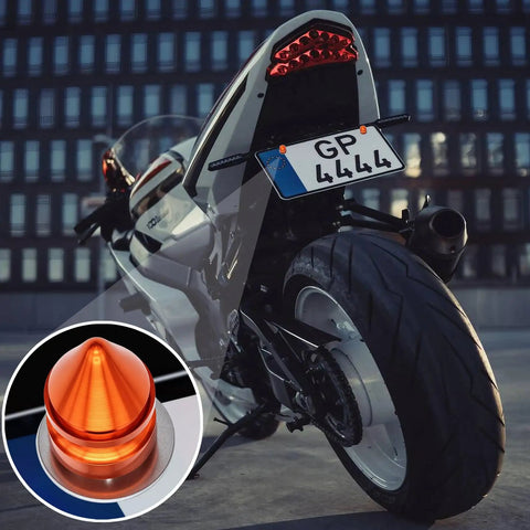 Dope Spike License Plate Screws Kit Four Pack With Decorative Anti Theft Bolts For Cars Motorcycles And Trucks Stainless Steel And Aluminum Alloy Construction Orange Frame Fasteners Universal Fit on motorcycle.