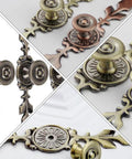 Vintage Nostalgia Door Handles Set For Cabinets And Drawers Antique Style Metal Pulls With Screws in zinc alloy and gold finish