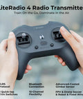 LiteRadio 4 10 Channel Radio Transmitter With Built In 2000mAh 1S Lipo Bluetooth Connection FPV Simulator Ready Tactile