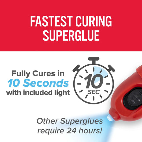 Light Activated Instant Glue Two Pack Clear 5 Gram Each Quick Cure In Ten Seconds With Included Light for fast curing