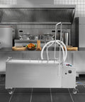Heavy Duty Mobile Fryer Oil Filter Machine Featuring High Performance Pump Assembly Crafted For Commercial Kitchens And Street Carts Crushing Grease Like A Champ On The Daily in stainless steel.