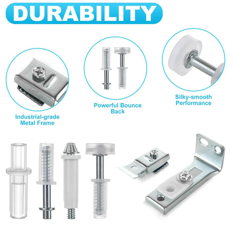 Bifold Door Hardware Repair Kit 6 Pack For Bi-Fold Sliding Closet Doors Includes Top And Bottom Brackets Pivots Guide Wheel Replacement Parts For 7/8 To 1 Inch Track Up To 50 Lbs
