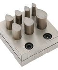 Pro Grade Disc Cutter Set For Jewelry Making, 7 Size Punch Die Plates in metal, flat bottom design for accurate punching and metal cutting.