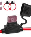 12V Inline Fuse Holder Kit 2 Pack Extended Version 13.8 Inch 10 AWG Waterproof Inline Fuse Holder for automotive and marine
