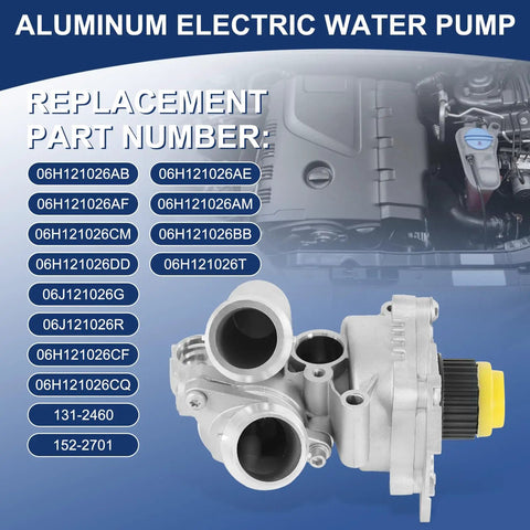 Beefed Up Aluminum Electric Water Pump For 2.0T Audi VW Engines 2008 To 2016 replacement parts diagram