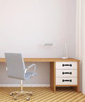 Beefy Black Metal Gate Handles 20 Pack 5.4 Inch Door Pull Handles used on a white drawer in a modern office setup.