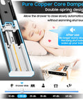 Soft Close Drawer Slides Full Extension Side Mount 12 To 24 Inch Ball Bearing Metal Rails Track Guide Glides Runners Heavy Duty 100 Pound One Pair 22 Inch Durable Quiet Operation Easy Install Fits Most Cabinets, with a child sleeping peacefully next to a drawer illustration showcasing quiet operation.