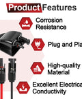Cable Entry Gland Kit With 10Ft 10AWG Solar Extension Cable And MC4 Connectors features corrosion resistance and plug and play use