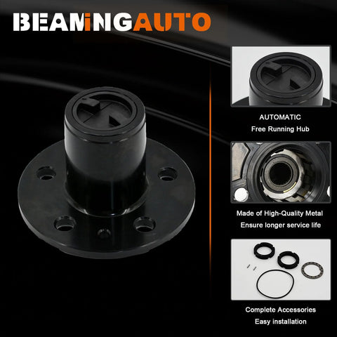 Manual Free Wheel Locking Hubs Replacement Kit For 1983 To 1997 Ford Ranger Explorer Navajo Mazda B2300 B3000 B4000 Two Piece OE Style Upgraded Drivetrain Components image displaying hub close-up and parts layout.