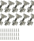 Pack of 10 Stainless Steel Cabinet Door Hinges With Damper Buffer Soft Close Quiet Concealed Wardrobe Hinges and screws