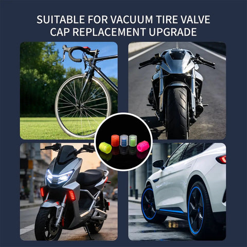 Glow In The Dark Tire Valve Caps Set Of 20 Fluorescent Valve Stem Caps for Cars SUVs Bikes Motorcycles and Trucks, night visibility
