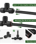 Forty Six Piece One Quarter Inch All In One Drip Irrigation Fitting Kit with easy install instructions and connectors shown