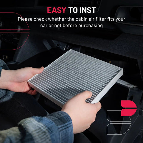 Person installing Activated Carbon Cabin Air Filter For Mitsubishi And Nissan Cars And SUVs - Fits Eclipse Cross, RVR, Outlander, Altima