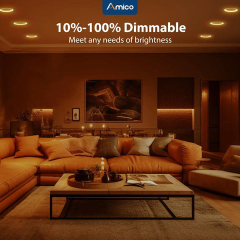 12 Pack 6 Inch Led Recessed Ceiling Lights With Sync Reset And Built In Night Light Featuring 5 Cct Tunable White And 2200K Super Chill Amber Glow For Seamless Room Refreshes