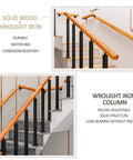 Rock Hard Workhorse Deck Railing Features Expandable Design From 60 To 140 Cm cut from solid wood and wrought iron for stair support.