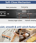 24 Inch Soft Close Drawer Slides Full Extension Pair For Cabinets And Furniture showing steel construction and hydraulic damping