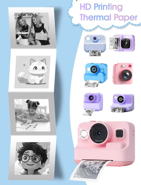 12 Roll Kids Camera Paper Roll Refills Two Point Two Inch By 20 Foot Thermal Paper For Instant Print Cameras with photos and cameras