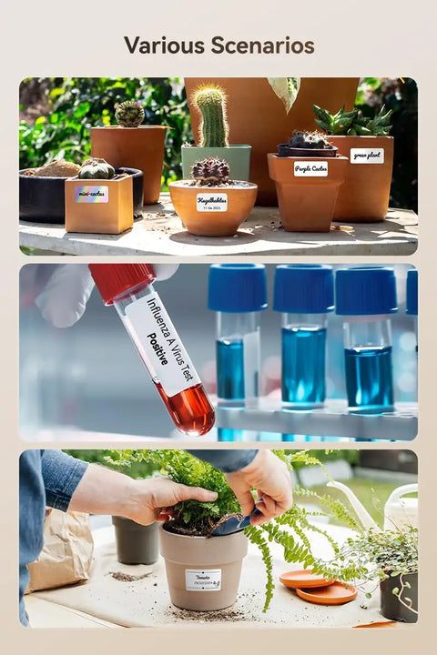 Holographic Thermal Transfer Labels 1.57 Inch By 0.78 Inch 40x20mm For M2 M3 Printer on plant pots and lab tubes