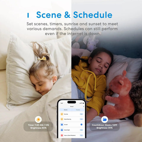 Smart Dimmer Switch Single Pole 2 Pack With HomeKit Alexa Google Assistant And SmartThings 2.4GHz WiFi children sleeping