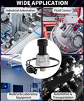 Collage of 0 To 100 Psi Fuel Oil Pressure Sensor Transducer applications in industry, fluid control, medicine, and automotive systems.