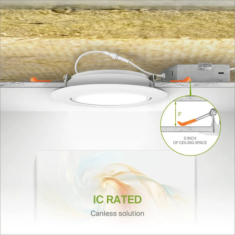 Gimbal 4 Inch LED Recessed Lights With Adjustable Color Temperature 3000K 4000K 5000K, 110 Degree Beam, installation detail