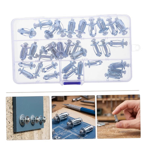 Petal Jack Nuts Expansion Kit 35pcs M4 M5 M6 For Hollow Wall And Plasterboard Easy Install Metal Petal Nuts for storage case