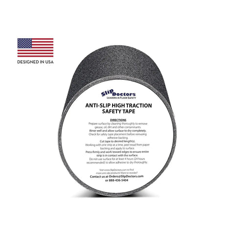 Kickass Anti Skid Safety Tape For Outdoor And Indoor Floors Black Heavy Duty Grip Strips roll with directions for use.