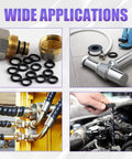 O-ring kit povtii, 300-piece, 18 sizes, nitrile rubber automotive gaskets and seals; four-panel collage