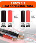 12 heat shrink tubes with sizes and colors for Battery Cable Crimping Tool Kit With AWG 8 To 1 0 Lug Crimper And Cable Cutter