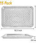 25 Pack Disposable Aluminum Grill Pans For Outdoor Cooking And Camping Large 16 By 12 Inch Aluminum Trays With Holes