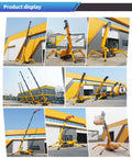 Heavy Duty Hydraulic Crawler Crane With 5 Ton Portable Electric Hoist And Guarded Platform in various operational angles for tight job sites.